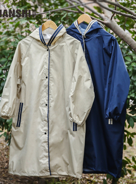 加大风衣式儿童雨衣男女童全身防水雨披带书包位中大童小学生上学