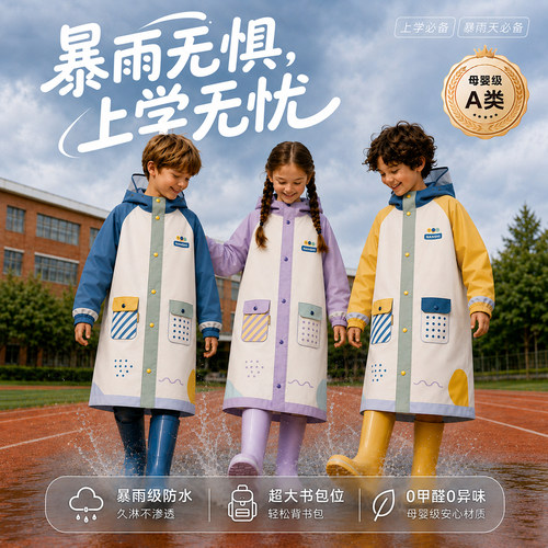 nanshi单人小学生雨衣