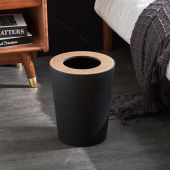 家用垃圾桶带盖卫生间厨房大号收纳桶客厅轻奢木盖纸篓卧室垃圾筒