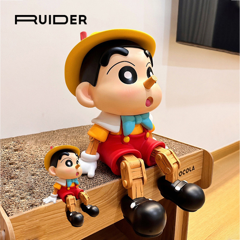 蜡笔小新皮诺丘坐着的小摆件客厅坐姿电视柜高级感小众卡通创意偶
