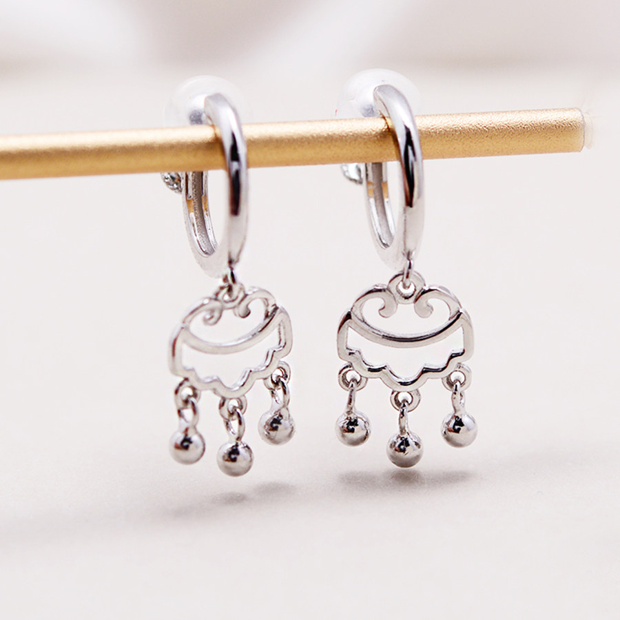 阳光的味道纯银无痛耳夹