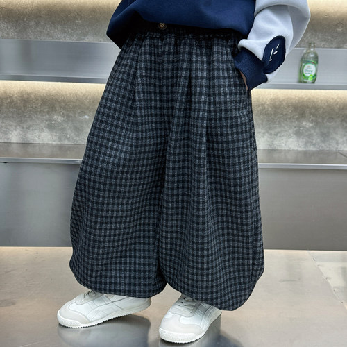 男童加绒裤子2025新款儿童束脚裤