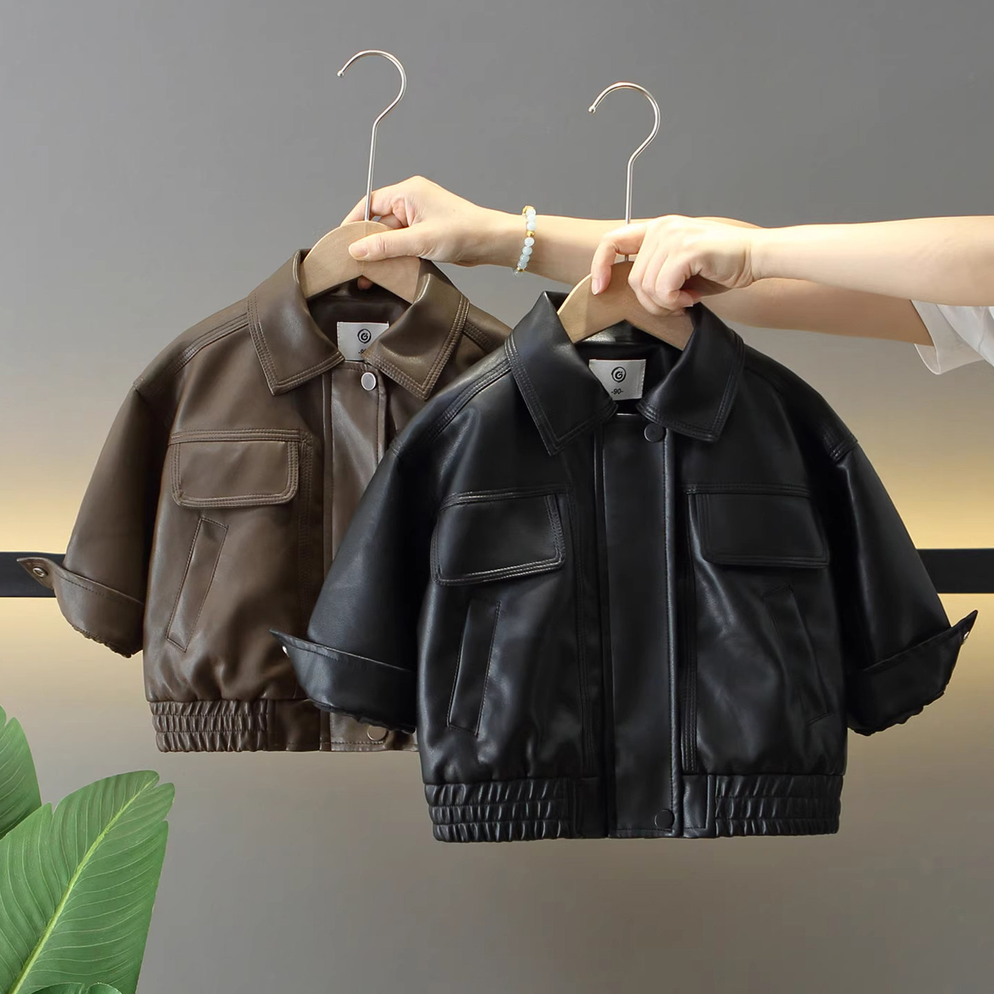 男童皮衣外套春秋季2026新款儿童衣服宝宝夹克时髦小少爷机车上衣