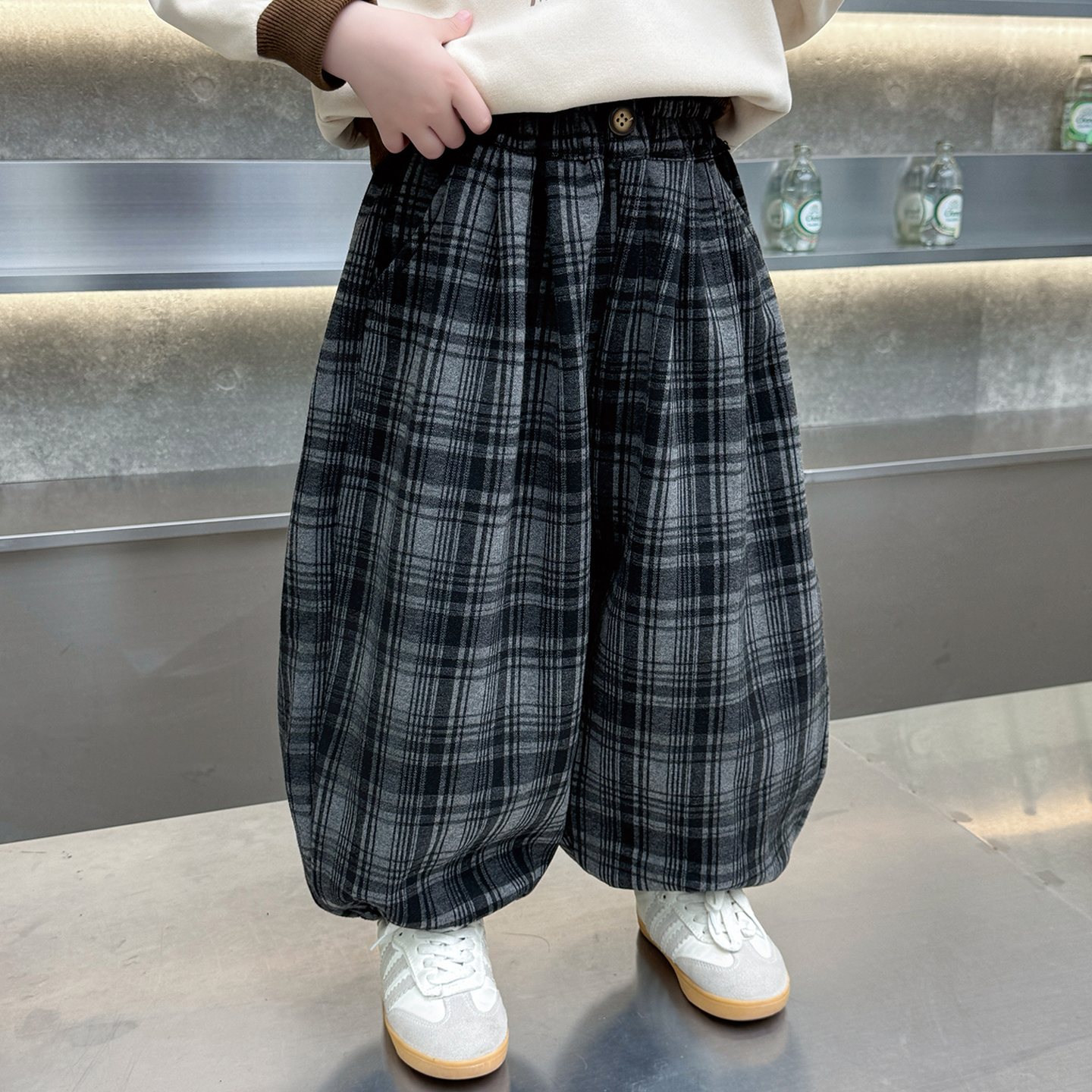 男童加绒裤子2025新款儿童束脚裤