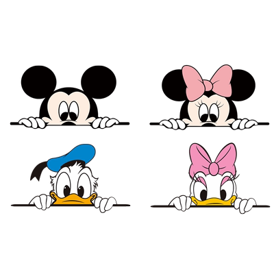 米奇趴窗偷看车贴唐老鸭露西汽车