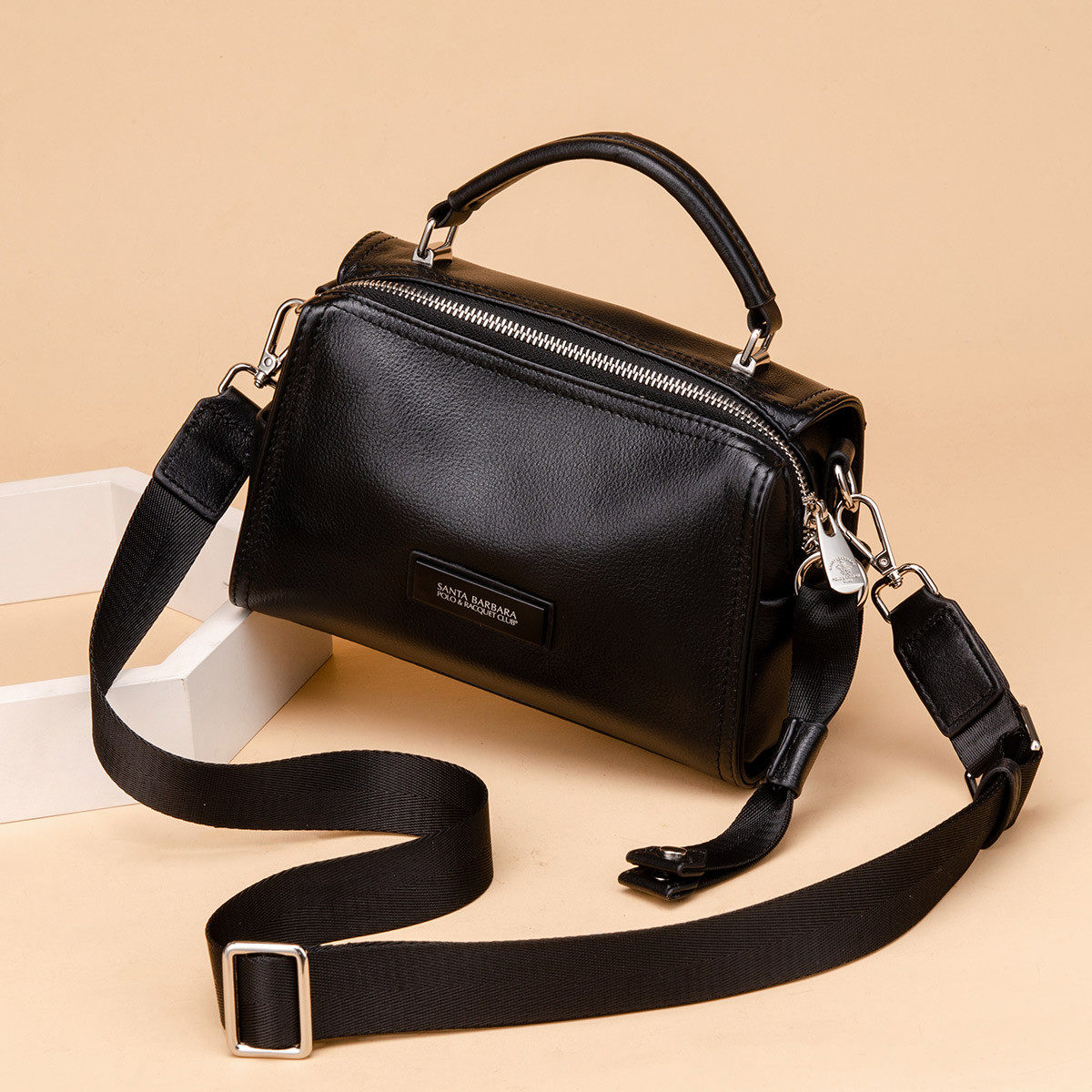 圣大保罗2024新款简约通勤小方包时尚手提包女小包单肩斜挎包女包