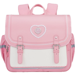 卡拉羊新款小学生横款书包1-2-3年级男女生英伦轻便双肩包校园潮