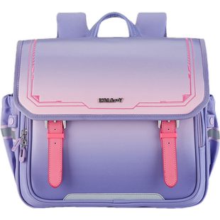 卡拉羊新款小学生横款书包男女生1-2-3年级儿童减负轻便护脊双肩