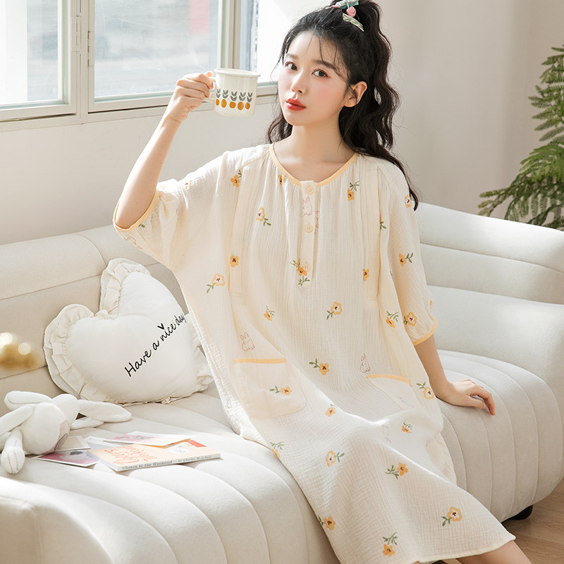 家时光产妇医院待产裙夏季纯棉纱布短袖哺乳睡裙孕妇月子服生产裙,孕妇装/孕产妇用品/营养,家居裙,淘宝优惠券,粉丝福利购,淘宝优惠卷