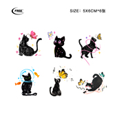 想自由 蝴蝶猫咪系列组合彩色彩绘遮盖遮瑕高级感防水纹身贴纸ins