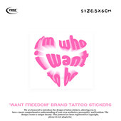 想自由 做你想做英文彩色彩绘遮盖遮瑕高级感防水纹身贴买一送一