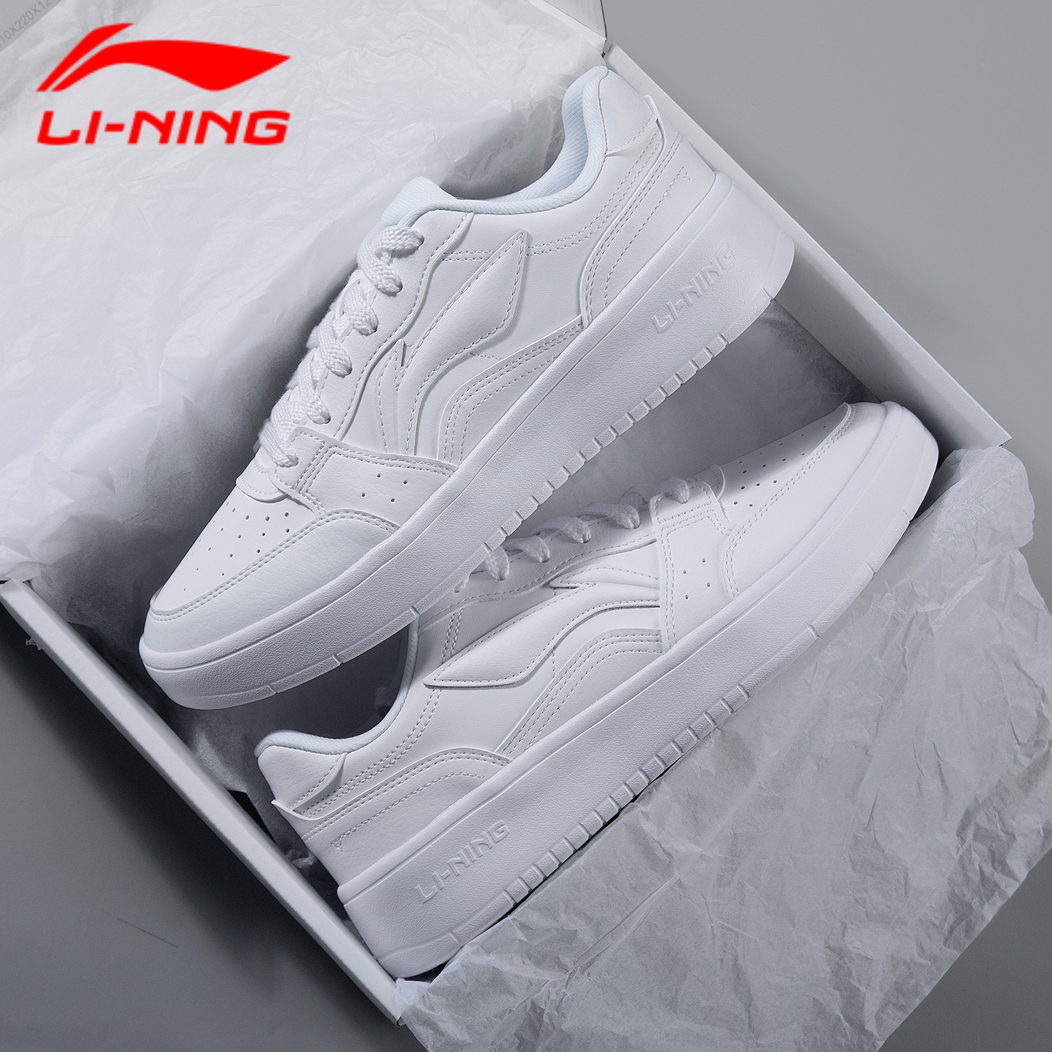 李宁板鞋男鞋空军一号小白鞋