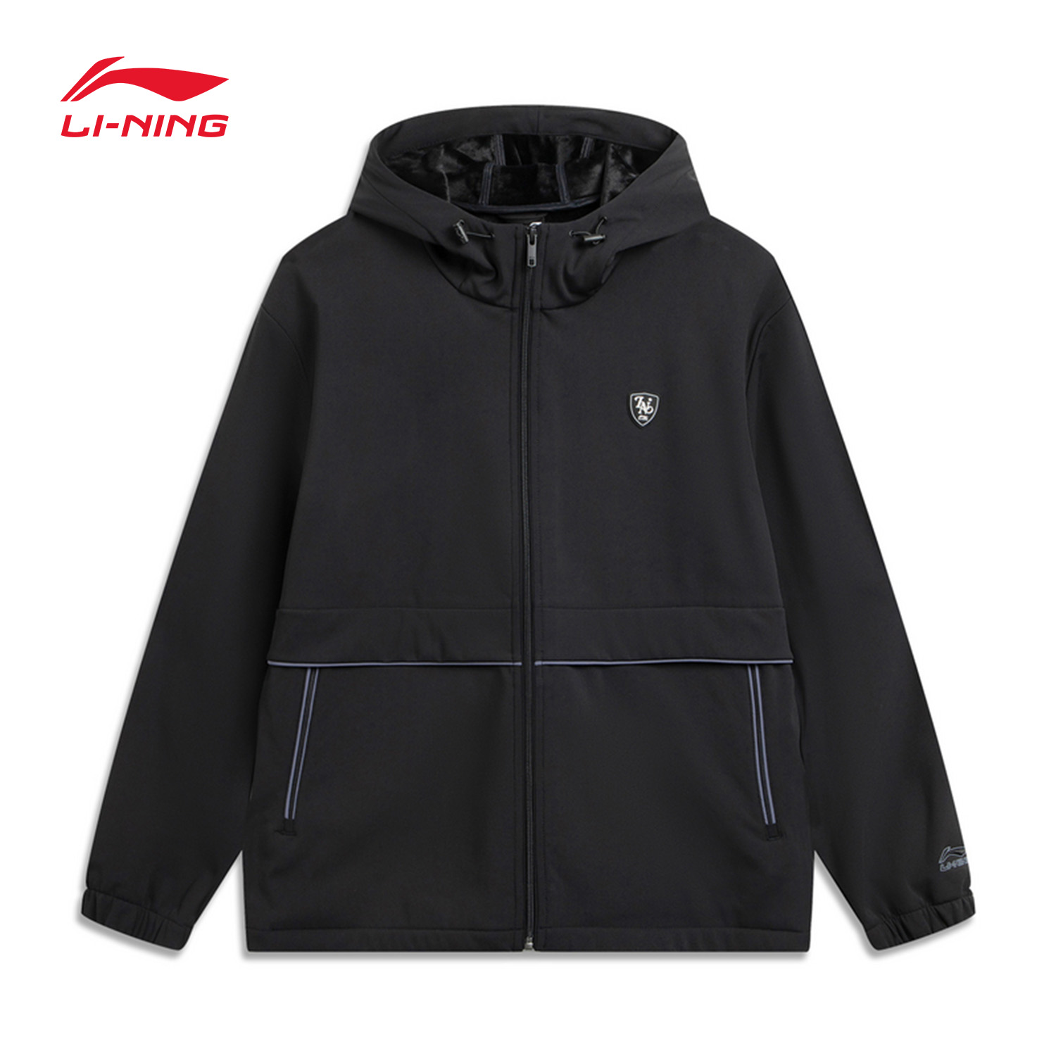 李宁运动风衣男防风加绒连帽外套