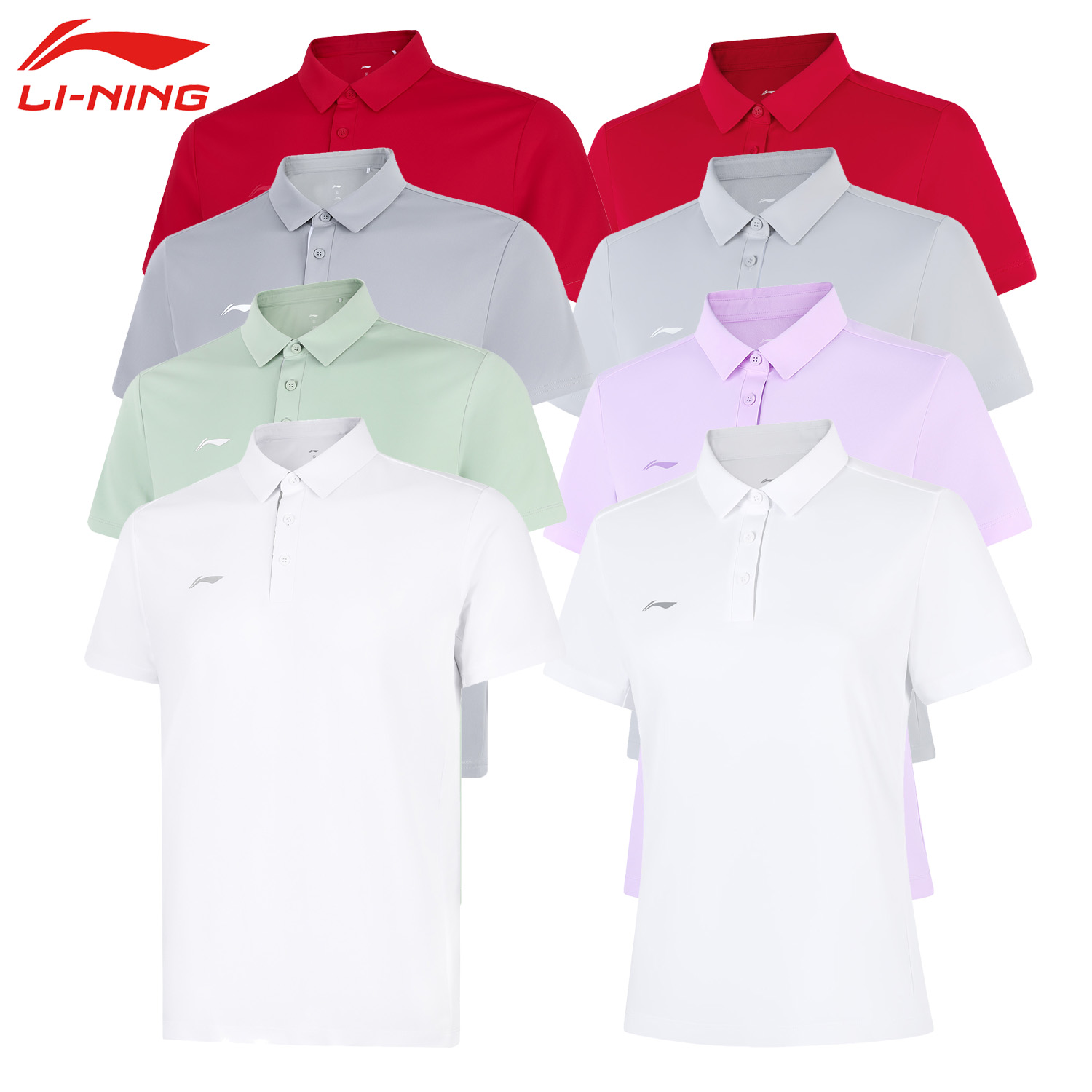 李宁翻领Polo衫女士速干短袖T恤