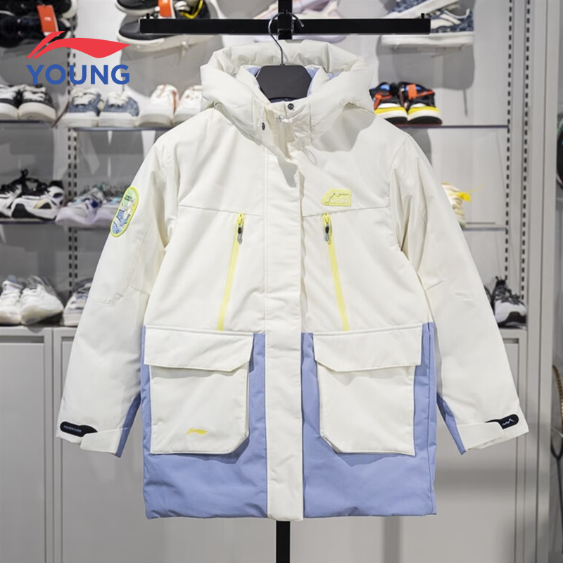 李宁女大童冬季新款防风保暖外套