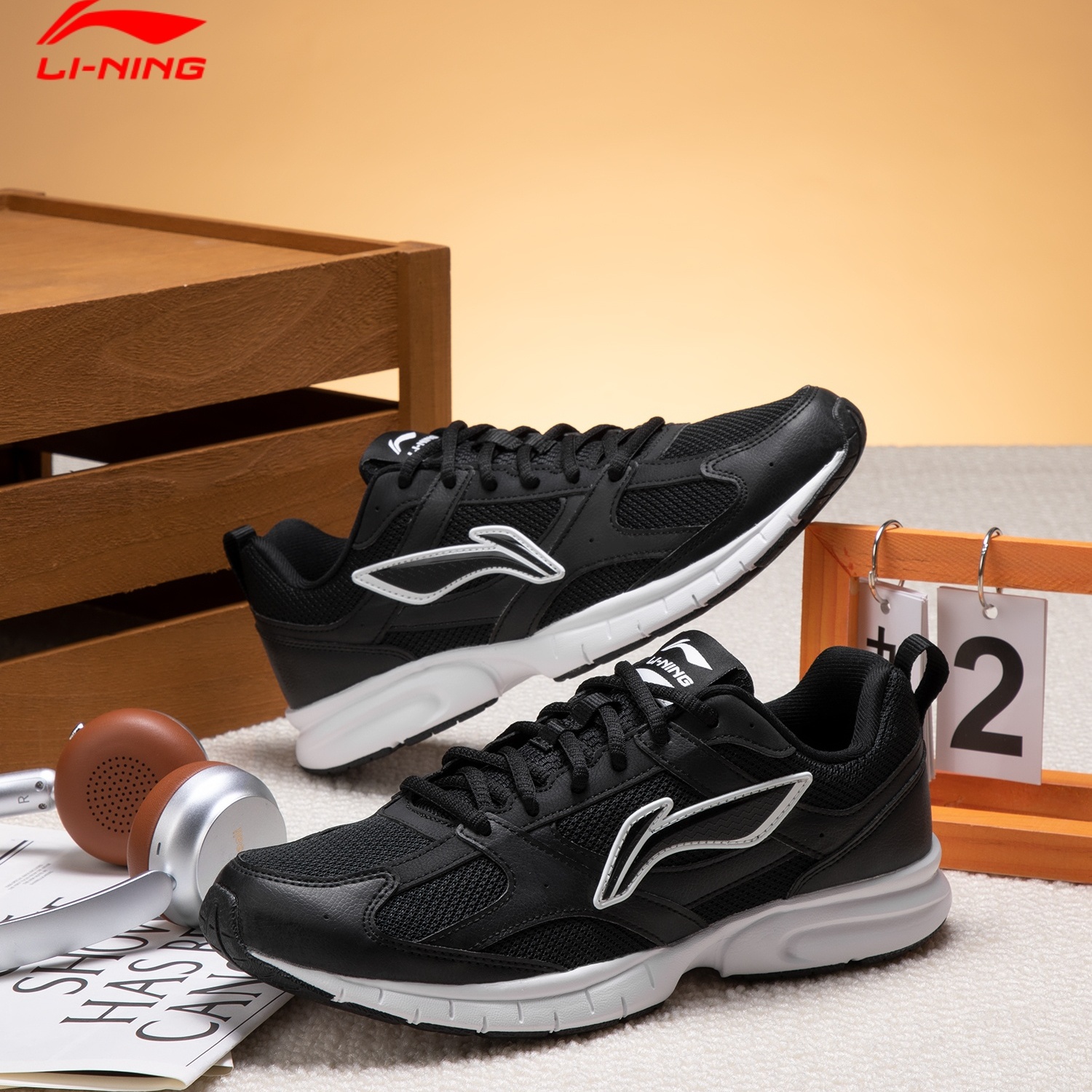 李宁2025秋季新款中青年跑步鞋男