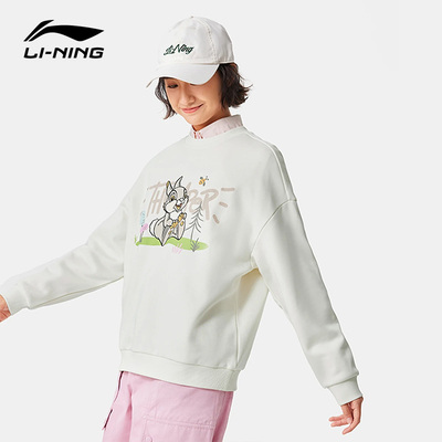 李宁卫衣女迪士尼联名加厚套头衫