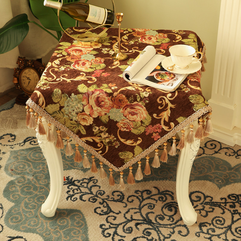 欧式正方形茶几桌布边几角几盖巾