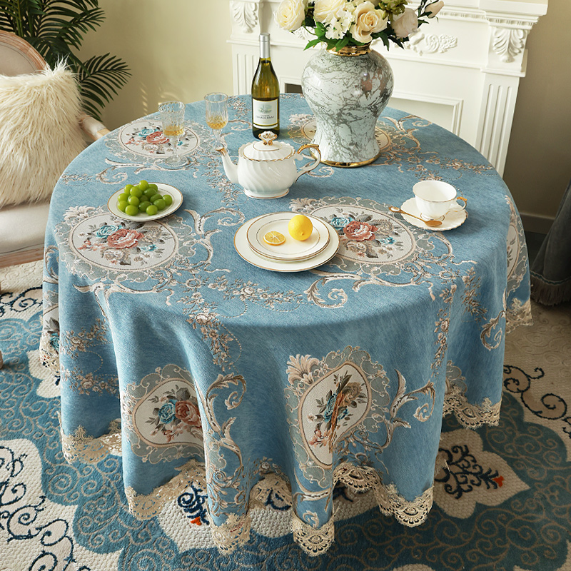 欧式圆桌桌布轻奢高级感2023新款