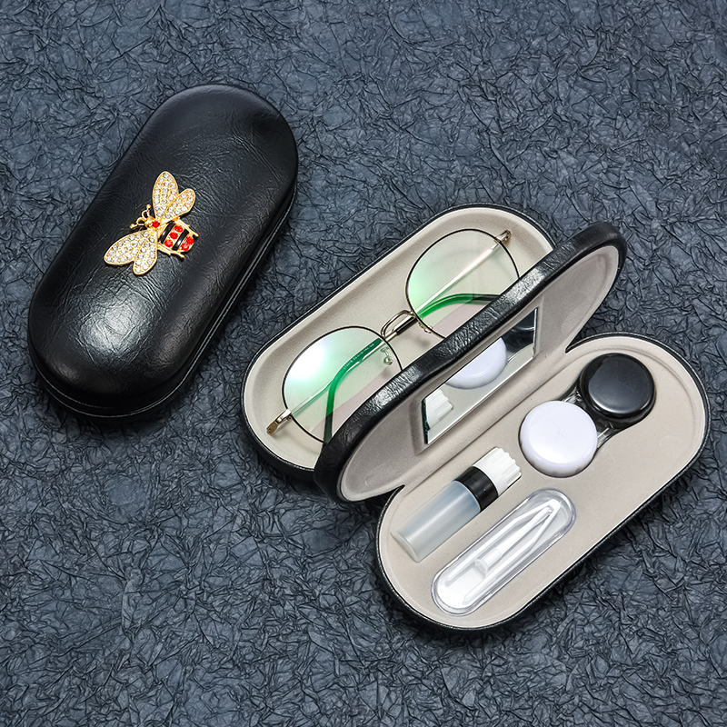 晰雅双层两用眼镜盒高级感美瞳盒