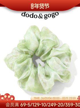 DODOGOGO绿色甜美印花发圈女扎丸子头头饰简约气质大肠发圈发饰女