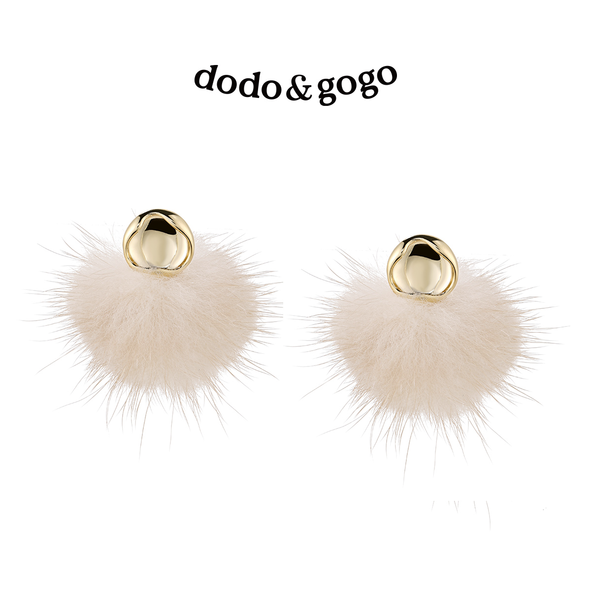 DODOGOGO毛绒毛球耳环