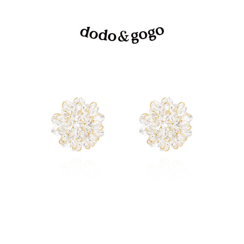 dodogogo水晶花球耳环