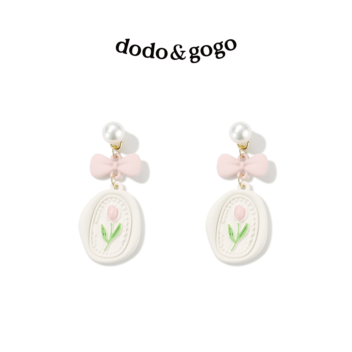 DODOGOGO郁金香蝴蝶结耳环
