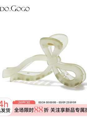 DODOGOGO少女糖果绿色蝴蝶结抓夹甜美可爱大号鲨鱼夹夏天发抓头饰