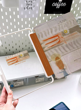 ipad9代保护套亚克力mini7代720旋转壳10.2寸pro11抽象艺术air4/5带笔槽油画10.9平板9.7英寸air6全包防摔壳