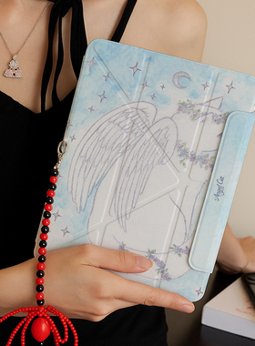 y折磁吸可拆分ipadair7保护套双面夹带笔槽matepadair12新款iqoopad5保护壳12.1第十代6天使猫咪10.9颜值可爱