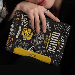 【Y折磁吸双面夹】适用苹果ipadair7保护套黑色mini7/6/5带笔槽防摔2025文艺咖啡pro13轻薄亚克力vivopad3pro