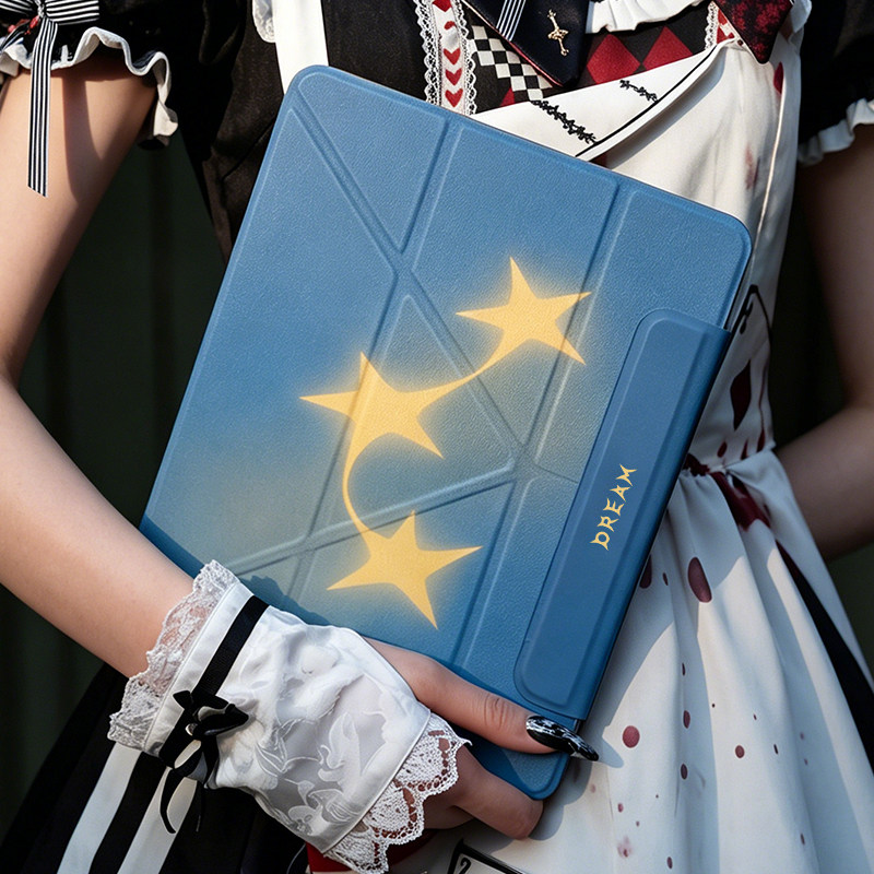 ipad磁吸保护套亚克力ipad11星星air8双面夹4/5带笔槽air7保护壳mini7/6第十代9防弯pro13寸适用小米6pro蓝色图片