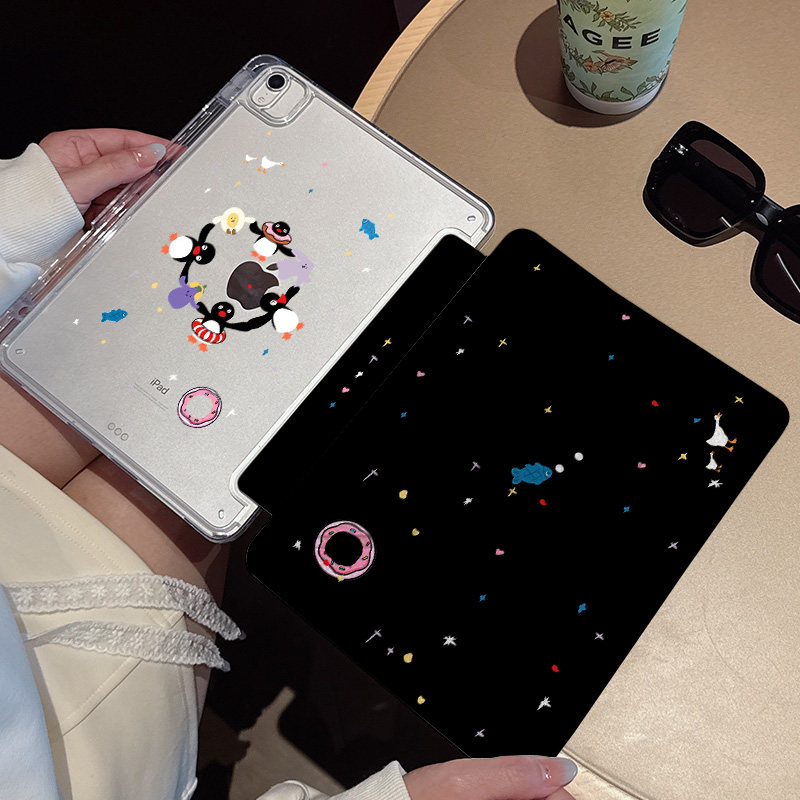 黑色ipadair6保护套企鹅2025款10代10.9平板10.2透明无笔槽10.9英寸pro11可爱mini7/6/5亚克力防摔适用小米7,3C数码配件,平板电脑保护套/壳,淘宝优惠券,粉丝福利购,淘宝优惠卷