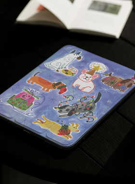 ipad保护壳水彩2025新款pro11亚克力10.9寸防摔air7卡通狗11代iqoopad2油画风涂鸦12.1动物mini7/6/5旋转皮套