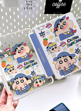 ipadair7保护套无2025新款ipad10保护壳带笔槽ipadpro平板11英寸8第十代mini7亚克力旋转九横竖支撑9可爱小新