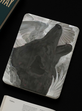 ipad11保护套720旋转air7三折10.9寸带笔槽mini6/7九代8防摔平板黑白色狼2025pro11高级感适用小米7pro保护壳