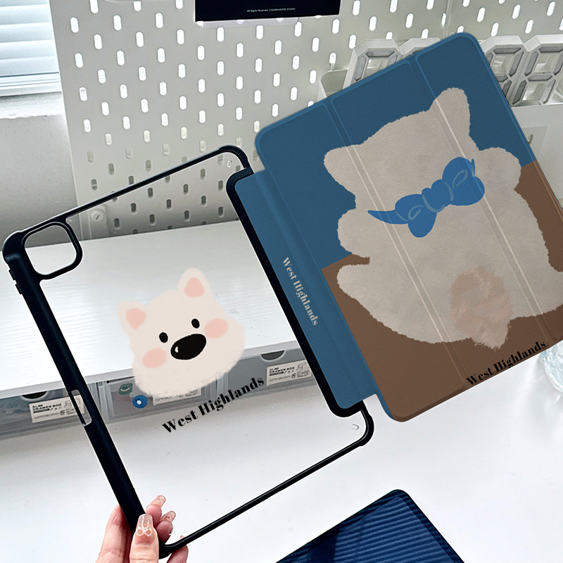 适用ipadair7保护套2025新款第十代平板壳12.9英寸带笔槽ipad10三折式mini6软防摔pro13可爱ins亚克力卡通狗6