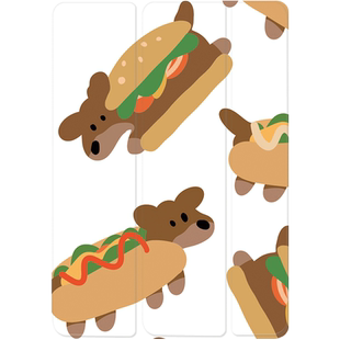 ipad10保护套带笔槽亚克力air5创意热狗9平板mini6无全包pro11简约卡通10.2三折2018第九代4透明防弯2021外壳