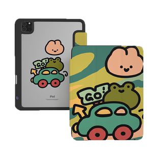 ipad2021保护套带笔槽air5亚克力pro可爱兔360旋转磁吸10卡通mini6十代9代三折2018壳小众11适用苹果12.9透明