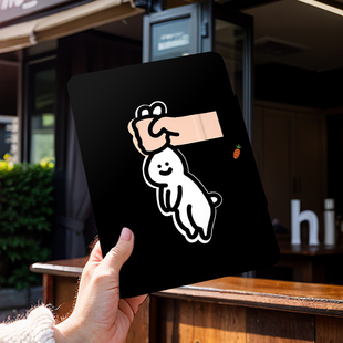 适用苹果ipad10代保护套air5平板9壳2024pro11黑色兔子360旋转10.2双面夹搭扣air6磁吸拆分mini6亚克力防弯