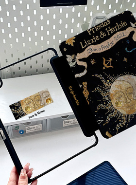 【2024款x亚克力】ipad保护套复古平板pro11无笔槽ipadair5防弯air6黑色10.2寸十代旋转7竖屏air13有笔槽壳9