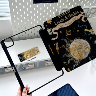 【2024款x亚克力】ipad保护套复古平板pro11无笔槽ipadair5防弯air6黑色10.2寸十代旋转7竖屏air13有笔槽壳9