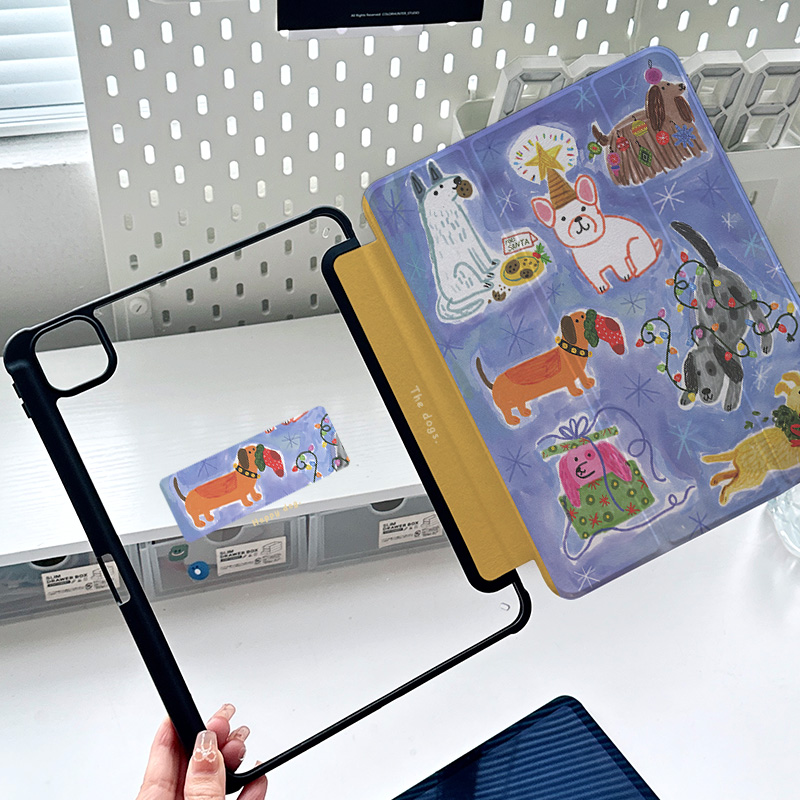 【720旋转】ipadmini7保护壳水彩动物2024新款pro11亚克力air6手绘画防弯10.9适用小米7卡通皮套matepadair12