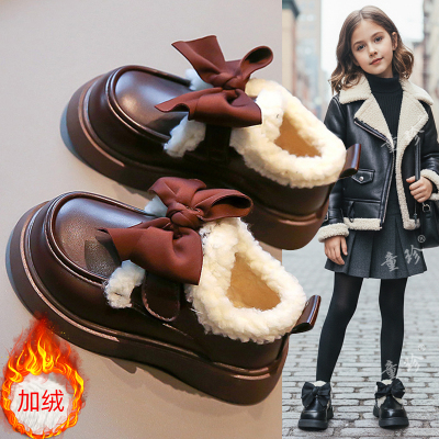 女童公主毛毛鞋加绒二棉鞋