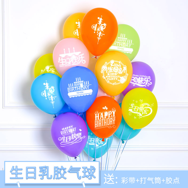 速发生日装饰气球成人生主快乐布景装饰用品派对活动宝宝周岁日题