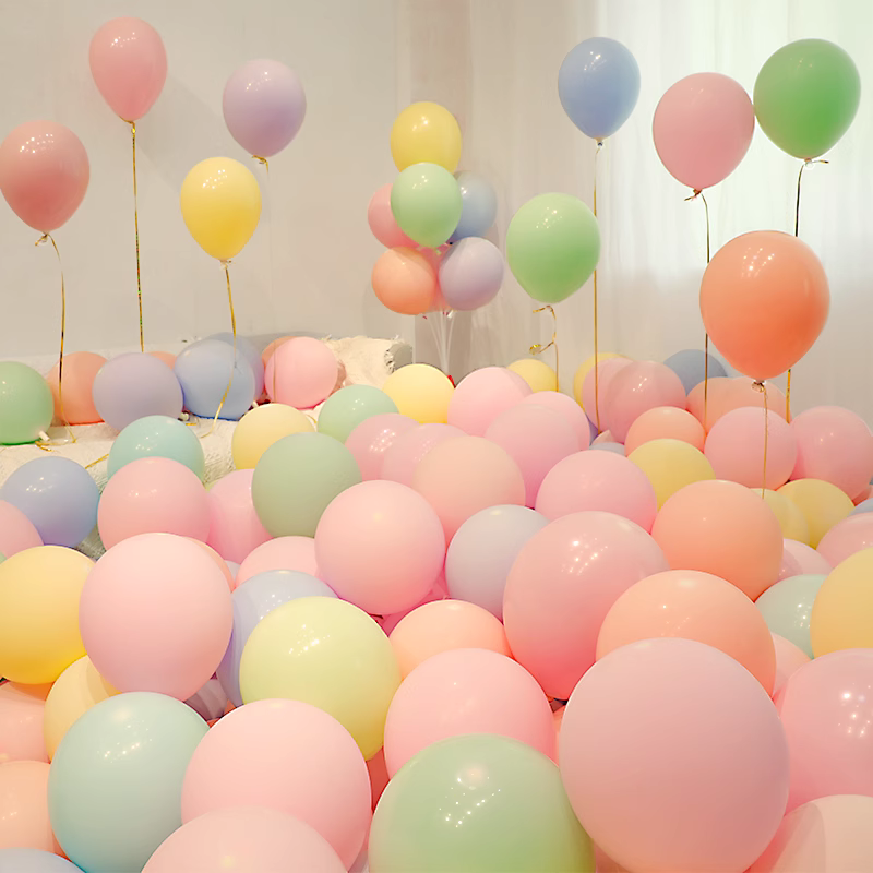 六一儿童节马卡龙气球装饰周岁生日派对学校幼儿园教室场景布置 节庆用品/礼品 气球 原图主图