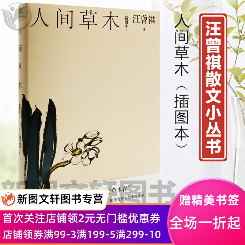 人间草木 插图本9787020159673【汪曾祺散文小丛书】汪曾祺经典谈草木虫鱼 赠藏书票 散文二十万字画作32副生前手绘插图 人民文学