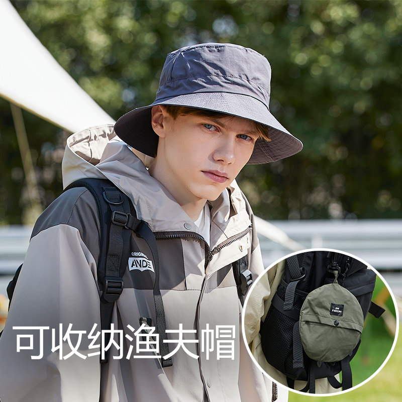 遮阳帽子男夏天钓鱼户外凉帽防晒太阳帽透气春夏季男士渔夫帽盆帽