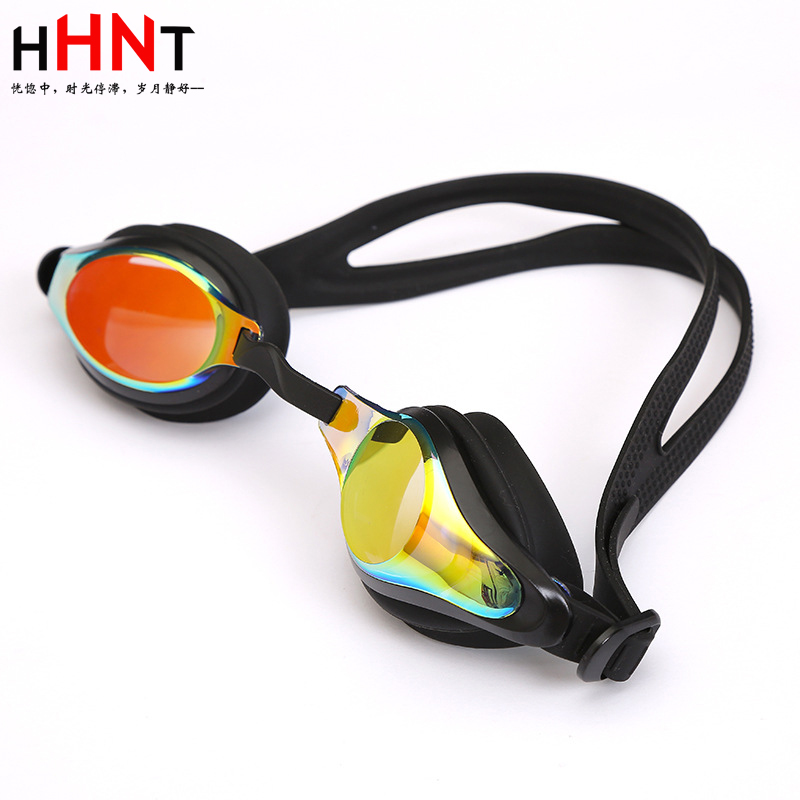 HHNT泳镜高清防水防雾电镀款小框游泳镜男士女士通用款游泳眼镜